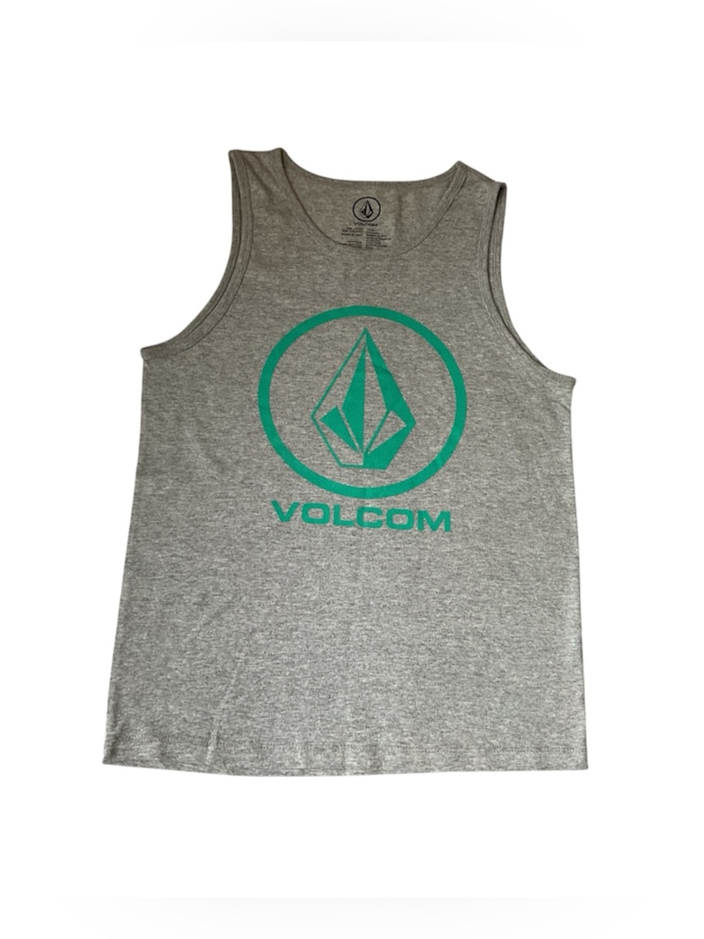 Volcom Gray Crewneck Tee with Black Logo Print